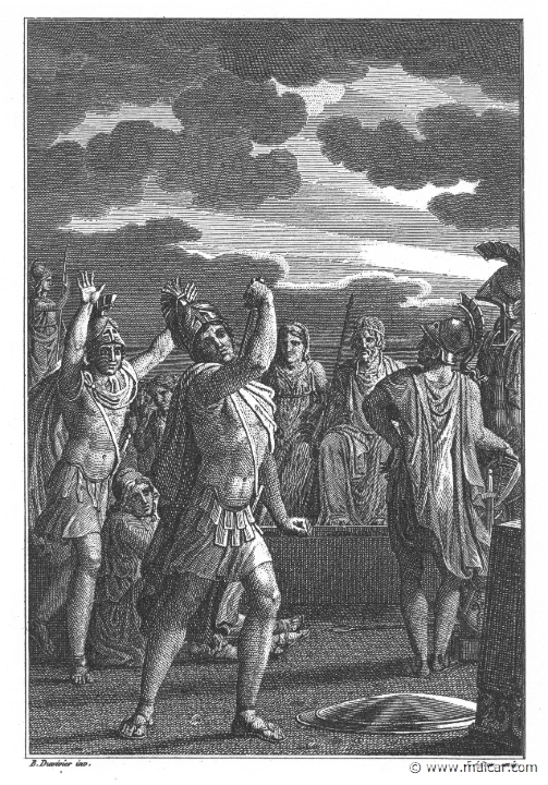 villenave02161.jpg - villenave02161: Suicide of Ajax. "This I must employ against myself ... lest any man save Ajax ever conquer Ajax." (Ov. Met. 13.390). Guillaume T. de Villenave, Les Métamorphoses d'Ovide (Paris, Didot 1806–07). Engravings after originals by Jean-Jacques François Le Barbier (1739–1826), Nicolas André Monsiau (1754–1837), and Jean-Michel Moreau (1741–1814).