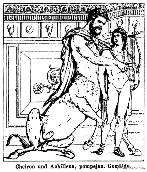 RI.1-0026.jpg - RI.1-0026: Chiron and Achilles. Pompeian painting. Wilhelm Heinrich Roscher (Göttingen, 1845- Dresden, 1923), Ausfürliches Lexikon der griechisches und römisches Mythologie, 1884.