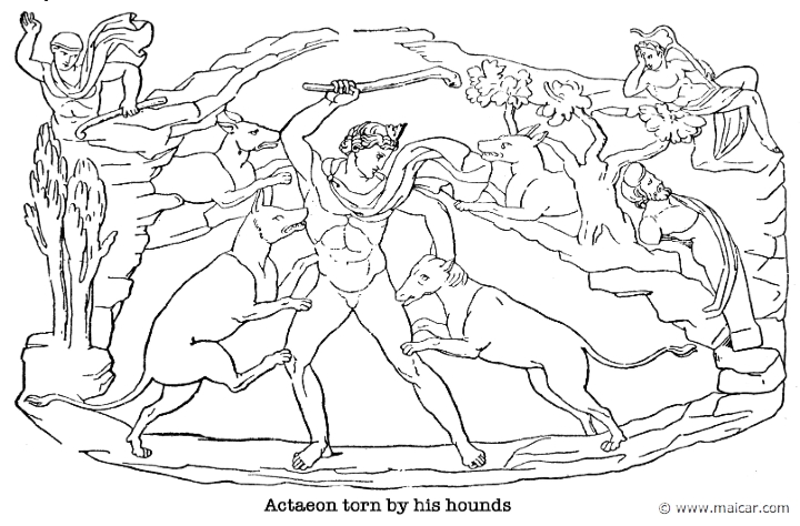 gay146.jpg - gay146: Actaeon torn by his hounds. Charles Mills Gayley, The Classic Myths in English Literature (1893).