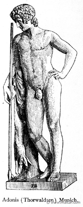 bul083.jpg - bul083: Adonis. B. Thorvaldsen, 1770-1844. Thomas Bulfinch, The Age of Fable or Beauties of Mythology (1898).