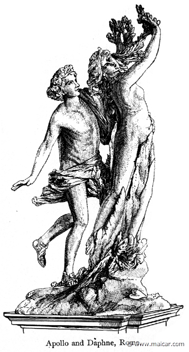 bul032.jpg - bul032: Apollo and Daphne (Jean-Etienne Liotard, 1702-1789). Thomas Bulfinch, The Age of Fable or Beauties of Mythology (1898).
