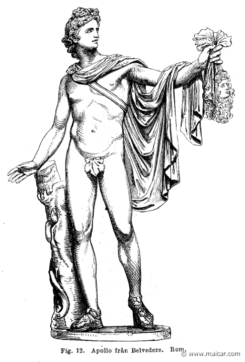 see031.jpg - see031: Apollo Belvedere, Rome.Otto Seemann, Grekernas och romarnes mytologi (1881).