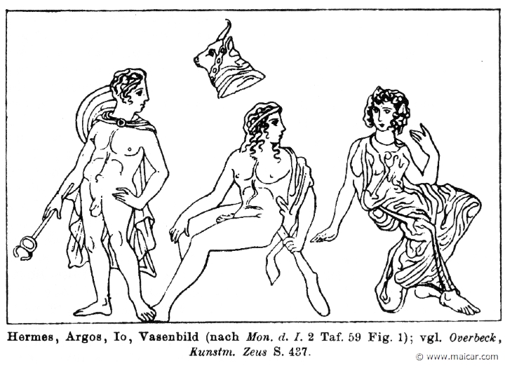 RII.1-0271.jpg - RII.1-0271: Hermes, Argos, and Io. Wilhelm Heinrich Roscher (Göttingen, 1845- Dresden, 1923), Ausfürliches Lexikon der griechisches und römisches Mythologie, 1884.