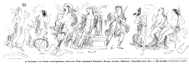 RII.2-2198.jpg - RII.2-2198: Lycurgus, being held by Dryas, kills his wife. Wilhelm Heinrich Roscher (Göttingen, 1845- Dresden, 1923), Ausfürliches Lexikon der griechisches und römisches Mythologie, 1884.
