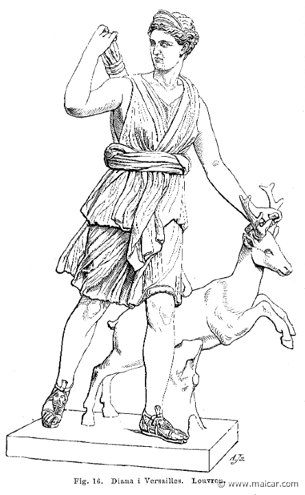 see036.jpg - see036: Diana of Versailles, Louvre.Otto Seemann, Grekernas och romarnes mytologi (1881).