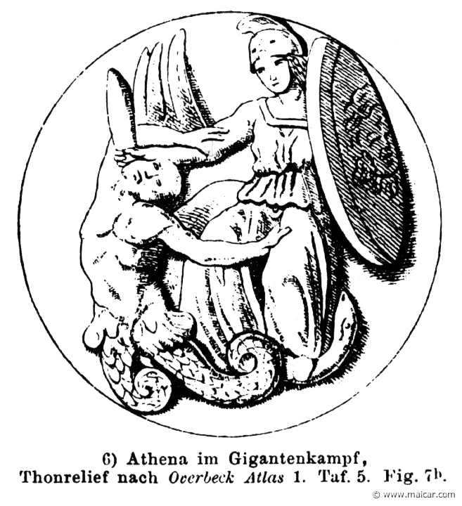 RI.2-1665.jpg - RI.2-1665: Athena fighting a Giant.Wilhelm Heinrich Roscher (Göttingen, 1845- Dresden, 1923), Ausfürliches Lexikon der griechisches und römisches Mythologie, 1884.