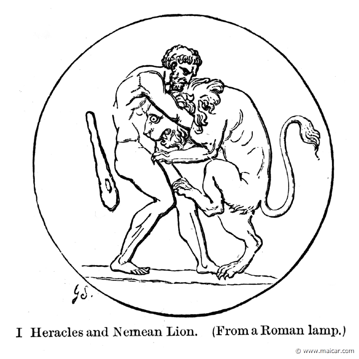 smi276a.jpg - smi276a: Heracles and the Nemean Lion. Sir William Smith, A Smaller Classical Dictionary of Biography, Mythology, and Geography (1898).