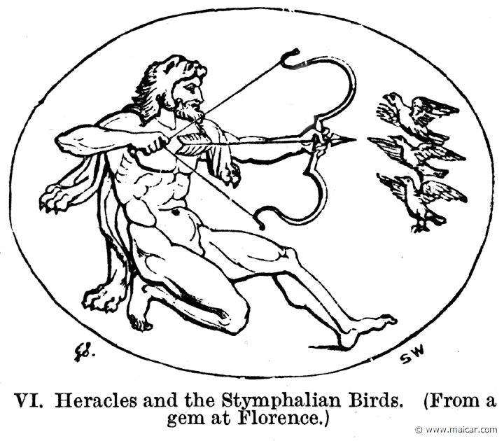 smi278a.jpg - smi278a: Heracles and the Stymphalian Birds. Sir William Smith, A Smaller Classical Dictionary of Biography, Mythology, and Geography (1898).