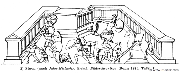 RIV-0938b.jpg - RIV-0938b: The Fall of TroyWilhelm Heinrich Roscher (Göttingen, 1845- Dresden, 1923), Ausfürliches Lexikon der griechisches und römisches Mythologie, 1884.