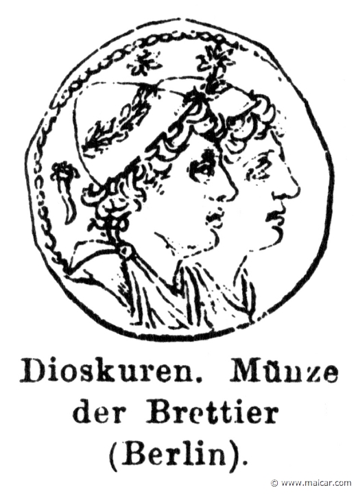 RI.1-1177.jpg - RI.1-1177: The Dioscuri. Coin. Wilhelm Heinrich Roscher (Göttingen, 1845- Dresden, 1923), Ausfürliches Lexikon der griechisches und römisches Mythologie, 1884.