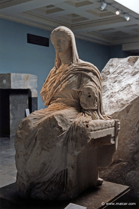 8337.jpg - 8337: Marble statue of Demeter 350-33 BC. Found in the sanctuary of Demeter at Knidos. British Museum, London.