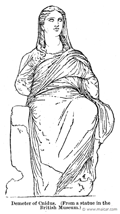 smi199.jpg - smi199: Marble statue of Demeter 350-33 BC. Found in the sanctuary of Demeter at Knidos.Sir William Smith, A Smaller Classical Dictionary of Biography, Mythology, and Geography (1898).