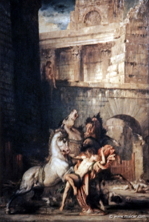 4516.jpg - 4516: Gustave Moreau 1826-1898: Diomède dévoré par ses chevaux 1865. Version 1. Musée des beaux arts, Rouen.