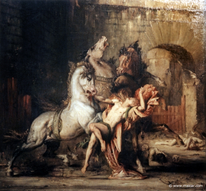 4517.jpg - 4517: Gustave Moreau 1826-1898: Diomède dévoré par ses chevaux 1865. Version 1. Musée des beaux arts, Rouen.