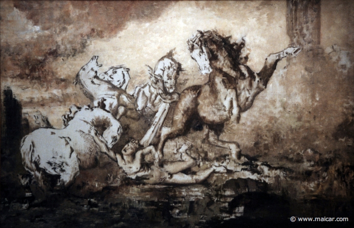 4523.jpg - 4523: Gustave Moreau 1826-1898: Diomède dévoré par ses chevaux. Version 3, vers 1875. Musée des beaux arts, Rouen.