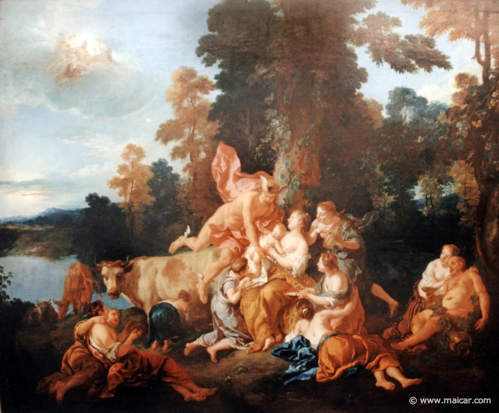 2310.jpg - 2310: Jean François de Troy 1679-1752: Die Erziehung des Bacchus 1717. Gemälde Galerie Kulturforum, Berlin.