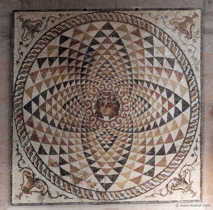 6538.jpg - 6538: Mosaic floor. Dionysos. 1C AD. Archaeological Museum, Corinth.