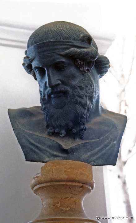 7502.jpg - 7502: Bacchus. Dionysus / Priapus, from ‘Villa dei Papiri’ in Herculaneum. Greek, 4th century BC. Axel Munthe's Villa San Michele, Capri.