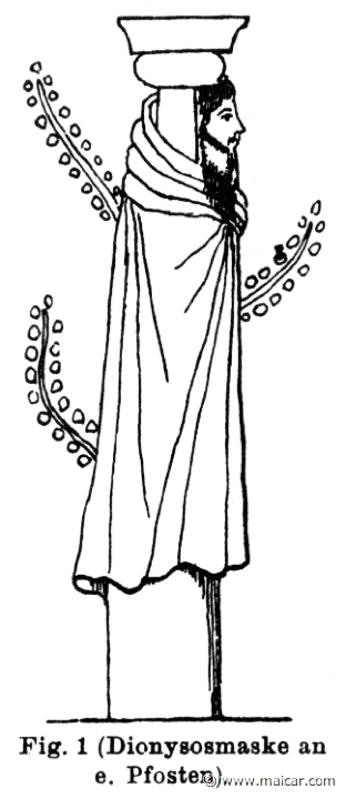 RI.1-1091a.jpg - RI.1-1091a: Mask of Dionysus on a pillar.Wilhelm Heinrich Roscher (Göttingen, 1845- Dresden, 1923), Ausfürliches Lexikon der griechisches und römisches Mythologie, 1884.