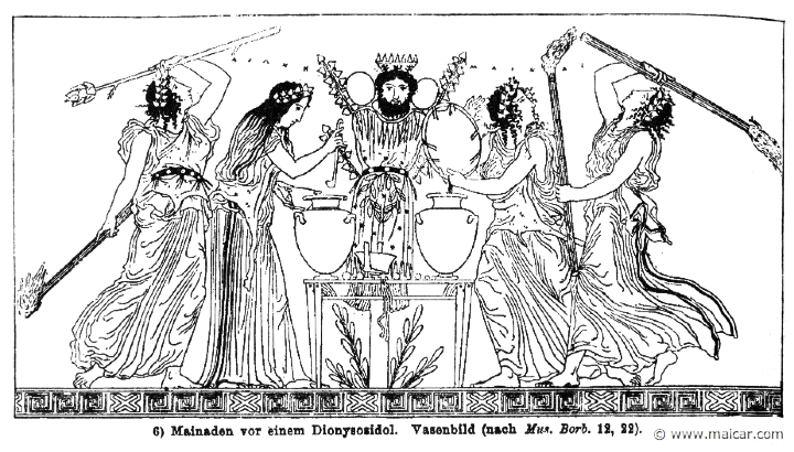 RII.2-2267.jpg - RII.2-2267: Maenads with an effigy of Dionysus.Wilhelm Heinrich Roscher (Göttingen, 1845- Dresden, 1923), Ausfürliches Lexikon der griechisches und römisches Mythologie, 1884.
