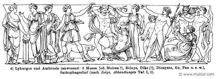 RII.2-2201.jpg - RII.2-2201: Lycurgus kills the nymph Ambrosia. Wilhelm Heinrich Roscher (Göttingen, 1845- Dresden, 1923), Ausfürliches Lexikon der griechisches und römisches Mythologie, 1884.