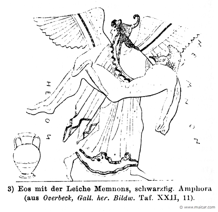 RII.2-2676.jpg - RII.2-2676: Eos carrying the corpse of Memnon. Wilhelm Heinrich Roscher (Göttingen, 1845- Dresden, 1923), Ausfürliches Lexikon der griechisches und römisches Mythologie, 1884.