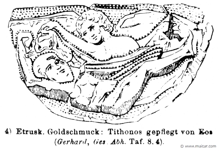 RV-1029.jpg - RV-1029: Tithonus and Eos. Wilhelm Heinrich Roscher (Göttingen, 1845- Dresden, 1923), Ausfürliches Lexikon der griechisches und römisches Mythologie, 1884.