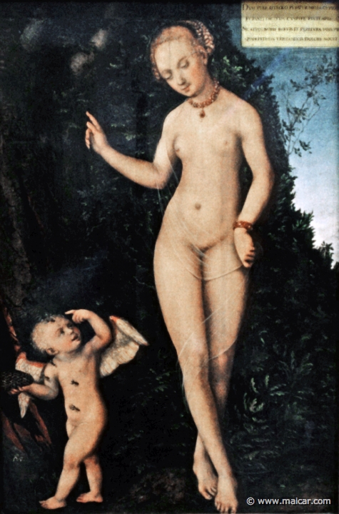 0921.jpg - 0921: Lucas Cranach der Ältere, 1472-1553: Venus mit Amor als Honigdieb. Germanisches Nationalmuseum, Nürnberg.
