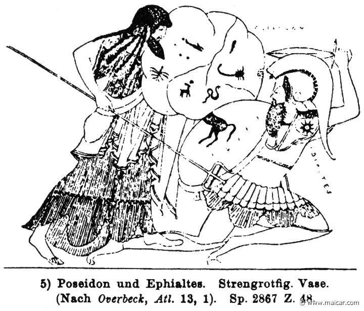 RIII.2-2867.jpg - RIII.2-2867: Poseidon and Ephialtes. Wilhelm Heinrich Roscher (Göttingen, 1845- Dresden, 1923), Ausfürliches Lexikon der griechisches und römisches Mythologie, 1884.