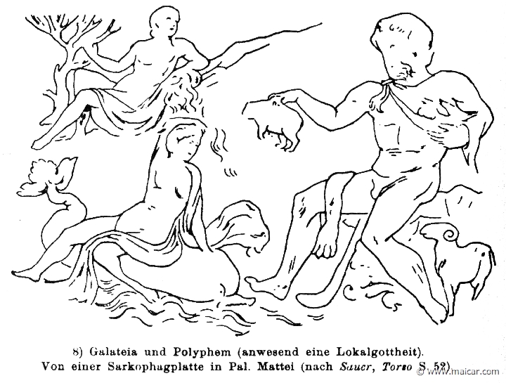 RIII.2-2708.jpg - RIII.2-2708: Polyphemus and Galatea. Wilhelm Heinrich Roscher (Göttingen, 1845- Dresden, 1923), Ausfürliches Lexikon der griechisches und römisches Mythologie, 1884.