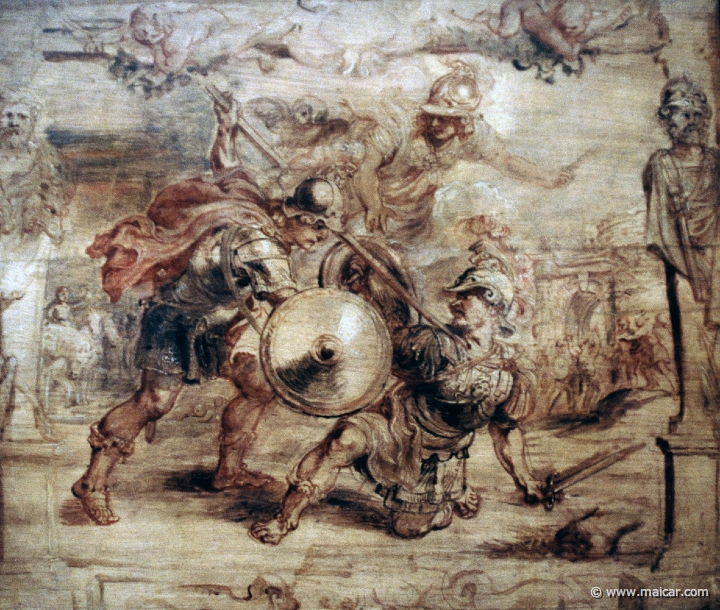 3922.jpg - 3922: Peter Paul Rubens 1577-1640: Achilles doodt Hector. Museum Boijmans van Beuningen, Rotterdam.