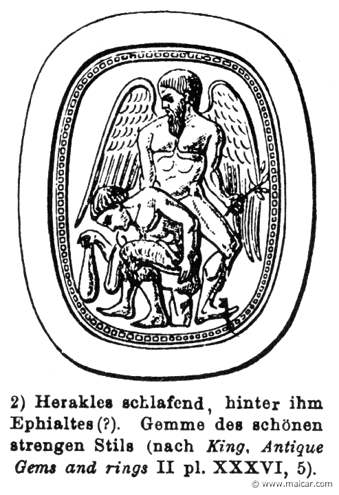 RIII.1-0459b.jpg - RIII.1-0459b: Heracles sleeping. Wilhelm Heinrich Roscher (Göttingen, 1845- Dresden, 1923), Ausfürliches Lexikon der griechisches und römisches Mythologie, 1884.
