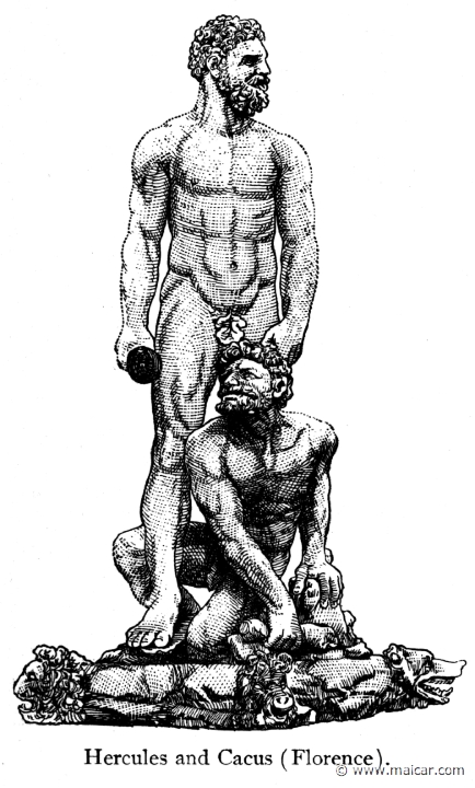 bul182.jpg - bul182: Hercules and Cacus. Thomas Bulfinch, The Age of Fable or Beauties of Mythology (1898).
