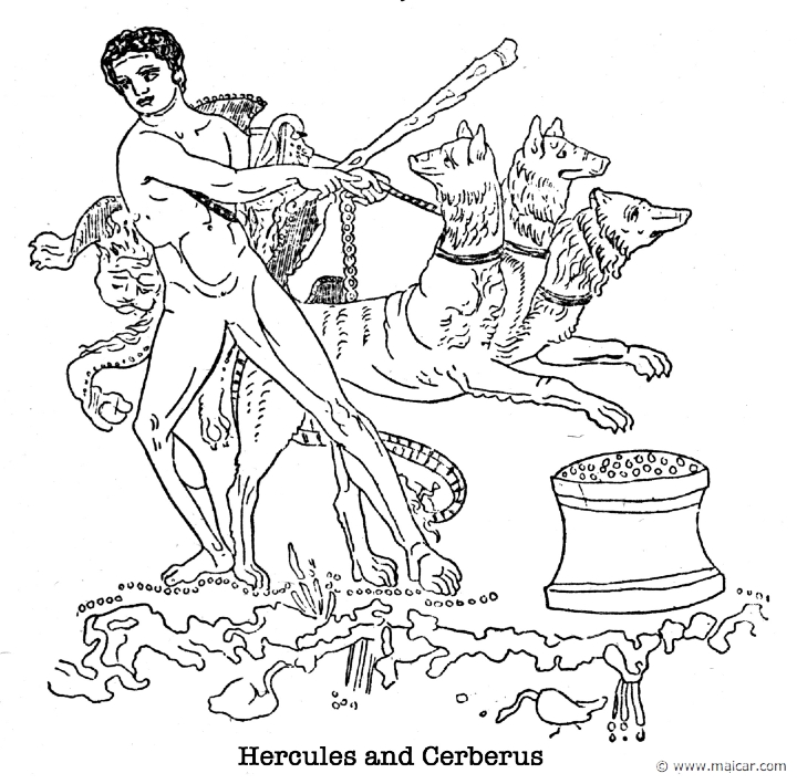 gay238.jpg - gay238: Heracles and Cerberus.Charles Mills Gayley, The Classic Myths in English Literature (1893).