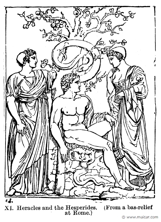 smi279b.jpg - smi279b: Heracles and the Hesperides.Sir William Smith, A Smaller Classical Dictionary of Biography, Mythology, and Geography (1898).