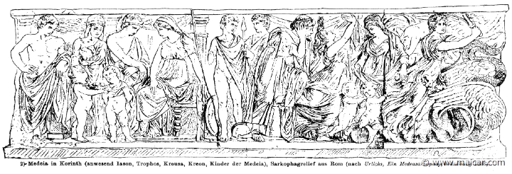 RII.2-2507.jpg - RII.2-2507: Medea in Corinth. Wilhelm Heinrich Roscher (Göttingen, 1845- Dresden, 1923), Ausfürliches Lexikon der griechisches und römisches Mythologie, 1884.