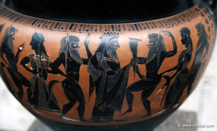 0308.jpg - 0308: Dionysus, Satyrs and Maenads (detail), 410 BC. Staatliches Antikensammlungen, München.