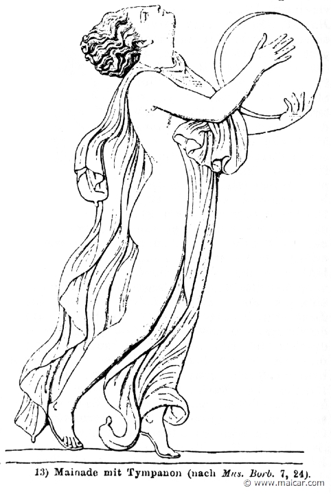 RII.2-2276b.jpg - RII.2-2276b: Maenad with kettle drum. Wilhelm Heinrich Roscher (Göttingen, 1845- Dresden, 1923), Ausfürliches Lexikon der griechisches und römisches Mythologie, 1884.