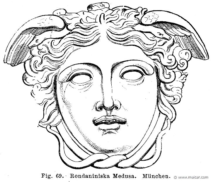 see182.jpg - see182: Medusa Rondanini, Phidias 440 BC.Otto Seemann, Grekernas och romarnes mytologi (1881).