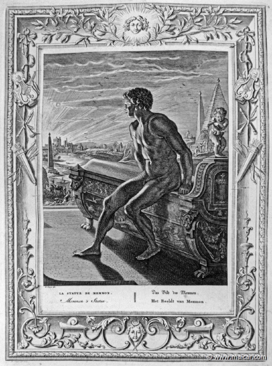 3110.jpg - 3110: Memnon’s statue. Bernard Picart (1673-1733), Fabeln der Alten (Musen-Tempel), 1754.