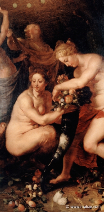 3903detail.jpg - 3903: Jan Breugel 1568-1625 en een leerling van Peter Paul Rubens: Naiads filling the horn of Plenty. Mauritshuis, Den Haag.