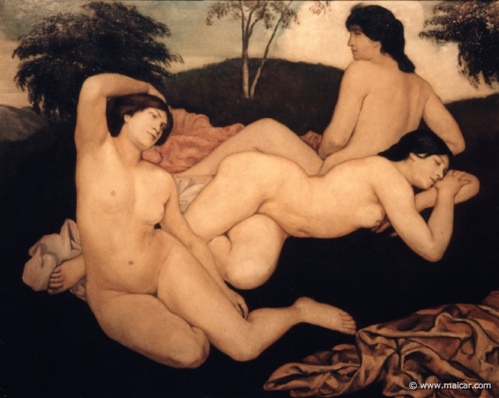 5011.jpg - 5011: Emile Bernard 1868-1941: Nymphs after bathing, 1908. Musée des Beaux-Arts, Lille. Ny Carlsberg Glyptotek, Copenhagen.