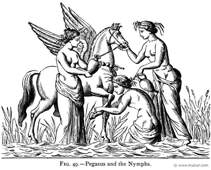 mur049.jpg - mur049: Pegasus and Nymphs. Alexander S. Murray, Manual of Mythology (1898).