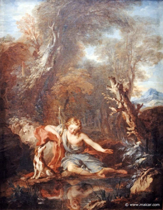 3210.jpg - 3210: François Lemoyne 1688-1728: Narziß verliebt sich in sein Spiegelbild 1728. Hamburger Kunsthalle.
