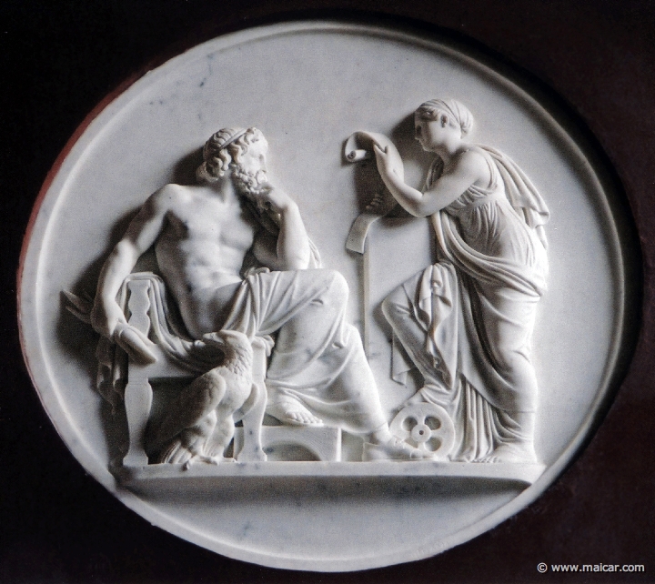 9312.jpg - 9312: Bertel Thorvaldsen 1770-1844: Nemesis Recites the Deeds of Men to Jupiter, 1810. The Thorvaldsen Museum, Copenhagen.