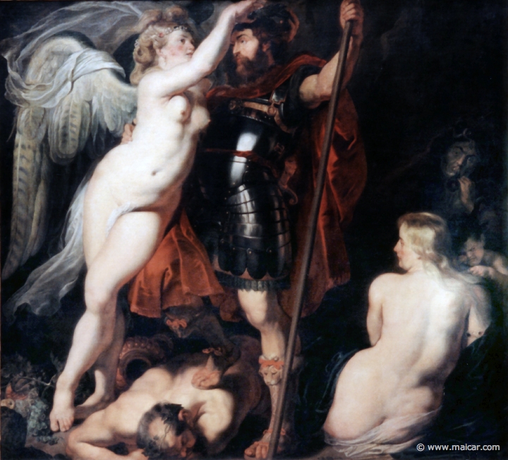 4622.jpg - 4622: Peter Paul Rubens 1577-1640: Der Tugendheld (Mars), von der Siegesgöttin bekrönt um 1616. Gemäldegalerie Alte Meister, Dresden.