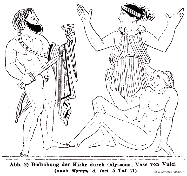 RII.1-1195b.jpg - RII.1-1195b: Odysseus and Circe. Wilhelm Heinrich Roscher (Göttingen, 1845- Dresden, 1923), Ausfürliches Lexikon der griechisches und römisches Mythologie, 1884.