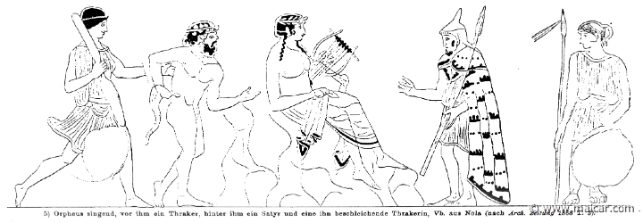 RIII.1-1181.jpg - RIII.1-1181: Thracian woman, Satyr, and Orpheus singing.Wilhelm Heinrich Roscher (Göttingen, 1845- Dresden, 1923), Ausfürliches Lexikon der griechisches und römisches Mythologie, 1884.