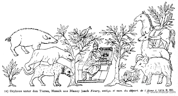 RIII.1-1191.jpg - RIII.1-1191: Orpheus playing to the animals.Wilhelm Heinrich Roscher (Göttingen, 1845- Dresden, 1923), Ausfürliches Lexikon der griechisches und römisches Mythologie, 1884.