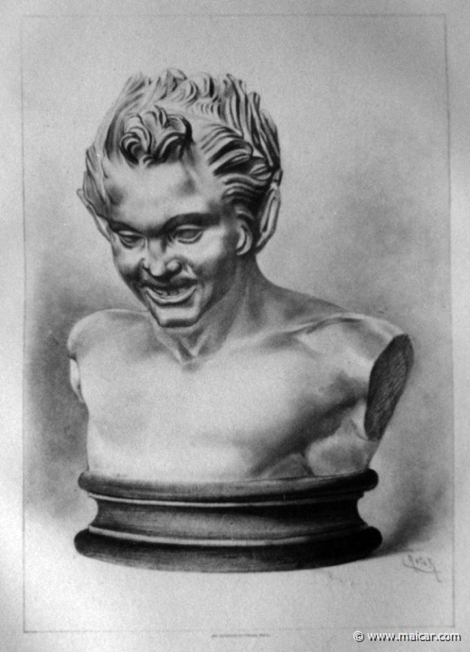 2902.jpg - 2902: The Laughing Faun. Greek marble. Hyalograph drawn by G. de Roton (Louvre). Philip Gilbert Hamerton, Man In Art (Macmillan and Co., London & New York 1892).